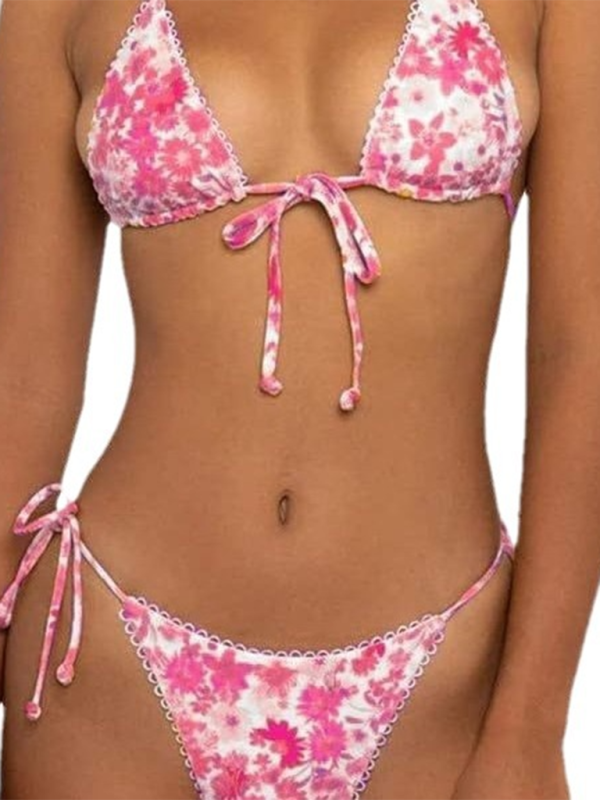 Floral Two-Piece Bikini Set – Sexy High-End Design for Summer Beachwear