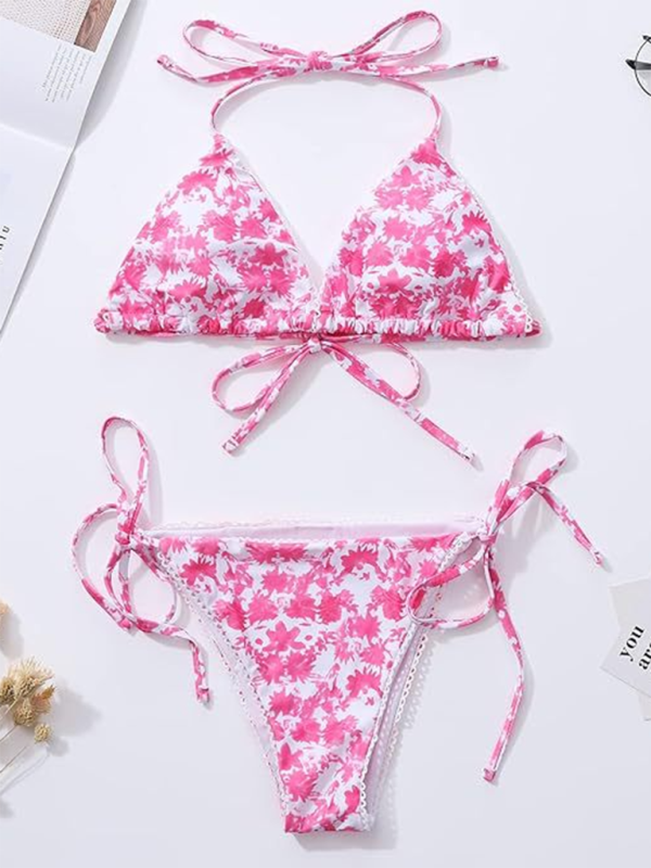 Floral Two-Piece Bikini Set – Sexy High-End Design for Summer Beachwear