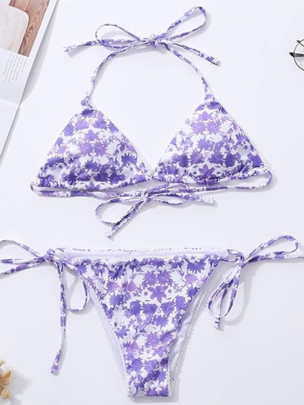 Floral Two-Piece Bikini Set – Sexy High-End Design for Summer Beachwear