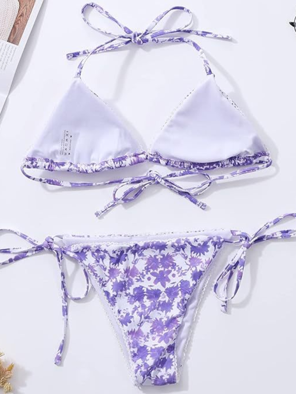 Floral Two-Piece Bikini Set – Sexy High-End Design for Summer Beachwear