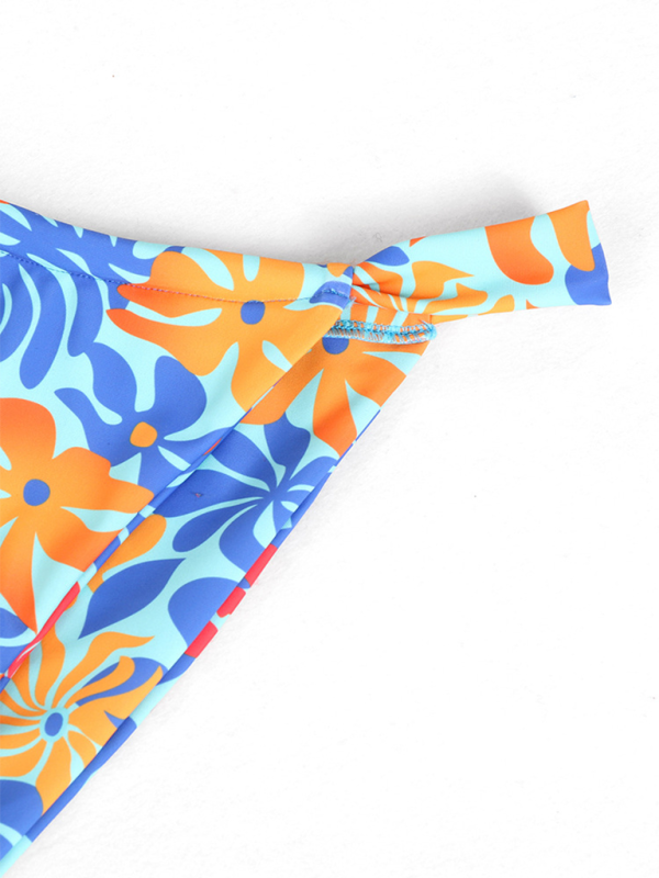 Printed 4-Piece Sexy Backless Bikini Set – Mix & Match Swimwear