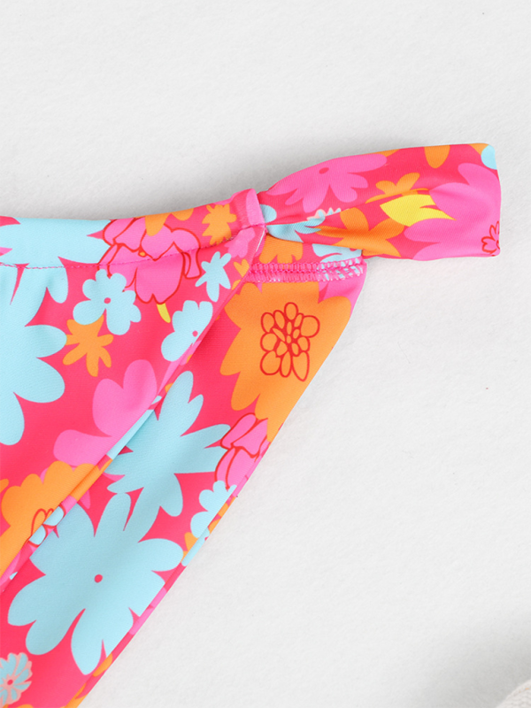 Printed 4-Piece Sexy Backless Bikini Set – Mix & Match Swimwear