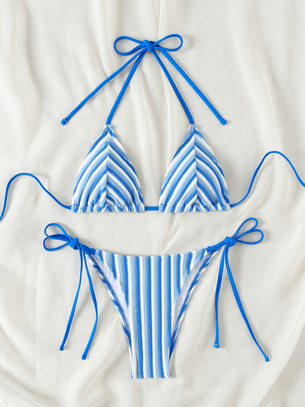 Halter Neck Bikini Set – Sexy Knit Swimsuit for Summer Beach Vacations
