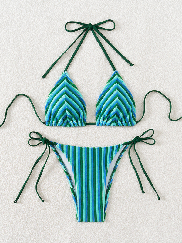 Halter Neck Bikini Set – Sexy Knit Swimsuit for Summer Beach Vacations