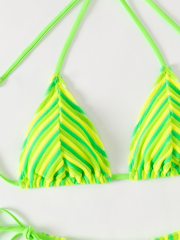 Halter Neck Bikini Set – Sexy Knit Swimsuit for Summer Beach Vacations