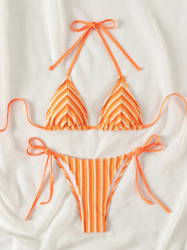 Halter Neck Bikini Set – Sexy Knit Swimsuit for Summer Beach Vacations