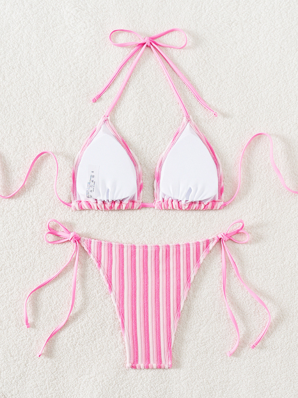 Halter Neck Bikini Set – Sexy Knit Swimsuit for Summer Beach Vacations
