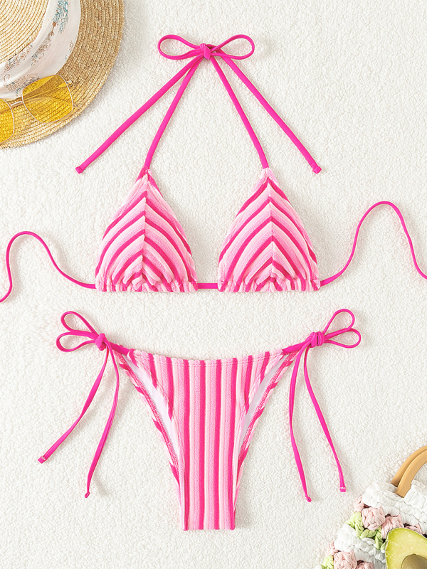 Halter Neck Bikini Set – Sexy Knit Swimsuit for Summer Beach Vacations