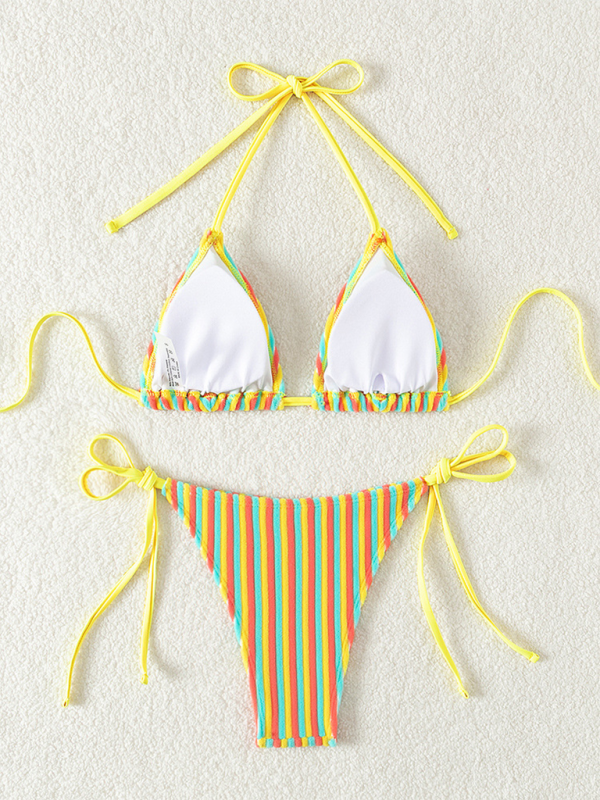 Halter Neck Bikini Set – Sexy Knit Swimsuit for Summer Beach Vacations