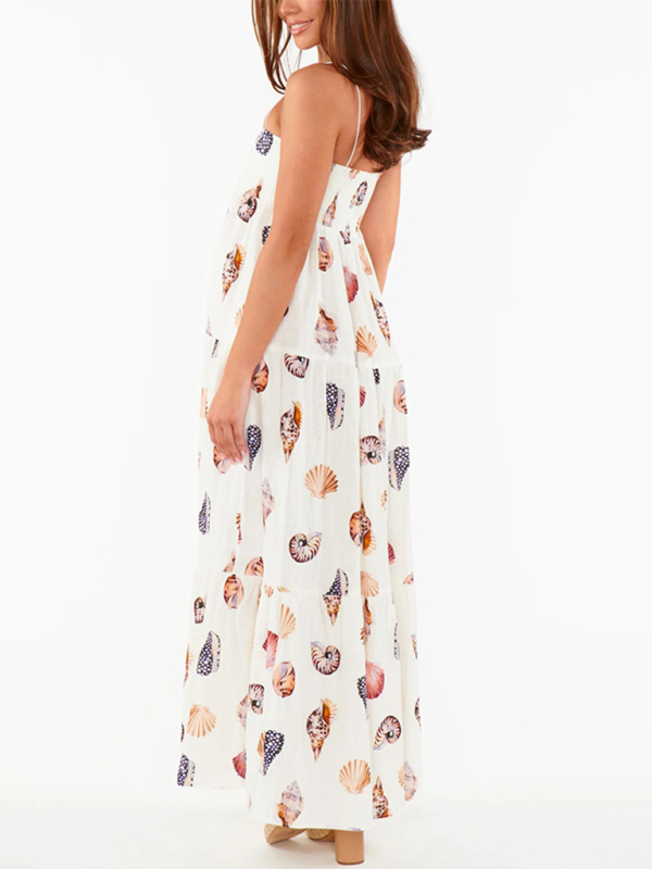 Layered Printed Suspender Maxi Dress – Romantic Fit for Holidays & Summer Escapes