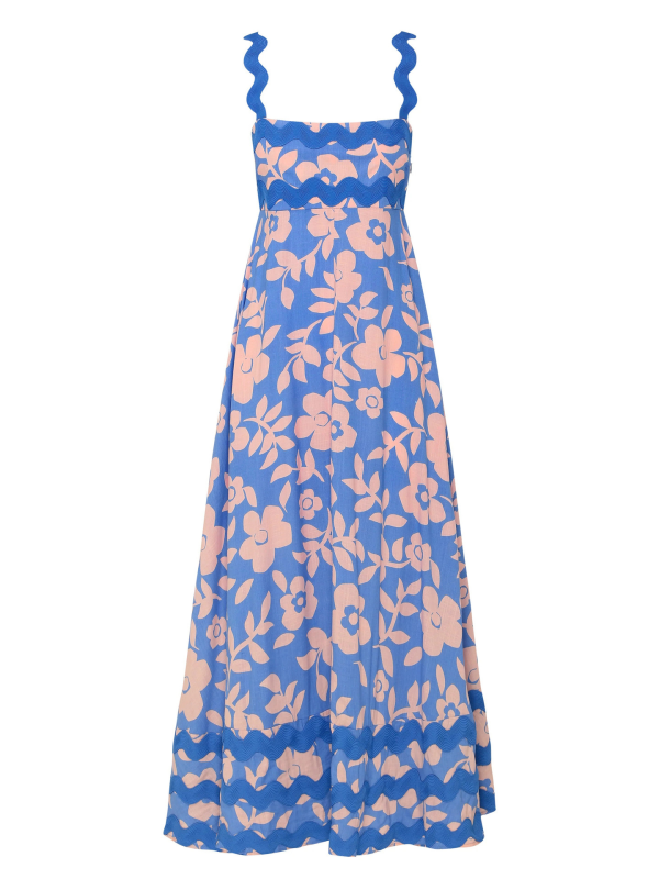 Romantic A-Line Floral Sling Dress – Lightweight Fit for Beach & Vacation