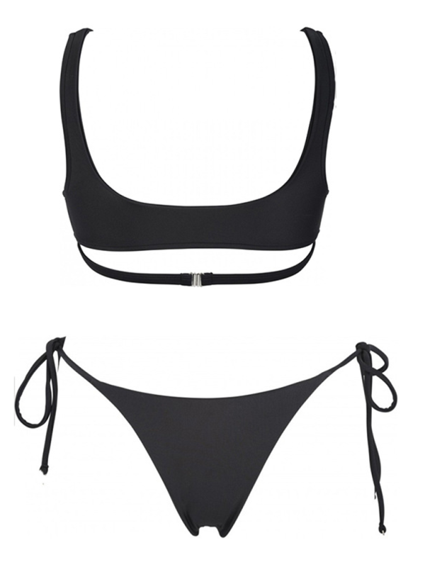 Solid Love Ring Bikini Set – Sexy Two-Piece in White, Rose, Purple & Black
