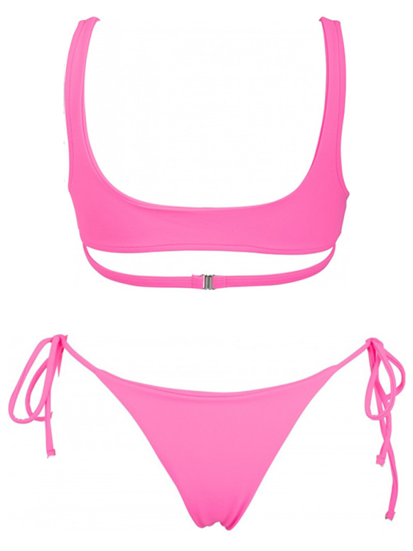 Solid Love Ring Bikini Set – Sexy Two-Piece in White, Rose, Purple & Black