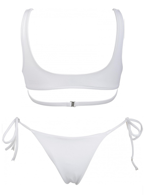 Solid Love Ring Bikini Set – Sexy Two-Piece in White, Rose, Purple & Black