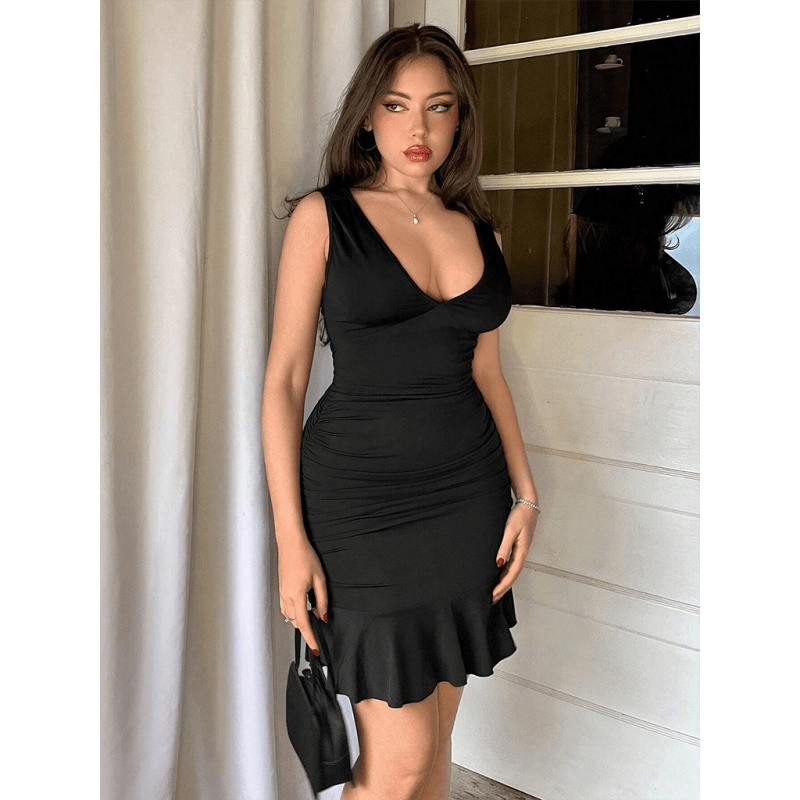 black-pleated-waist-knit-midi-dress-–-u-neck-bodycon-fit-for-spring-summersmiling-maria---everything-for-women-34647873