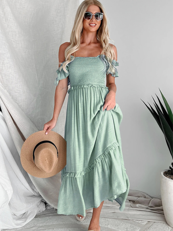 Robe midi dos nu bleue – Rayonne unie, légère et prête pour le printemps