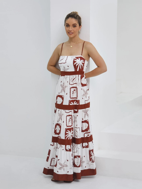 One-Shoulder Lace Trim Maxi Dress – Sleeveless Vacation Style