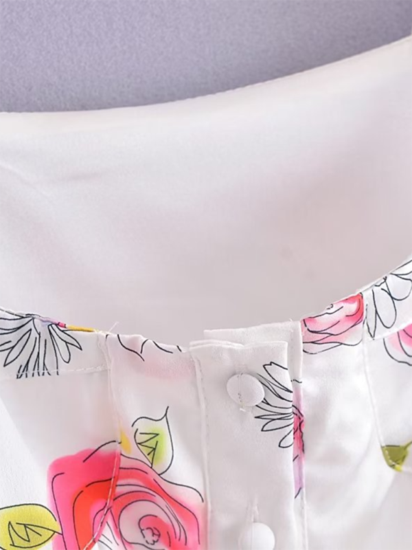 Romantic Floral Print Skirt & Vest Set – Square Neck, No-Stretch, Spring Style