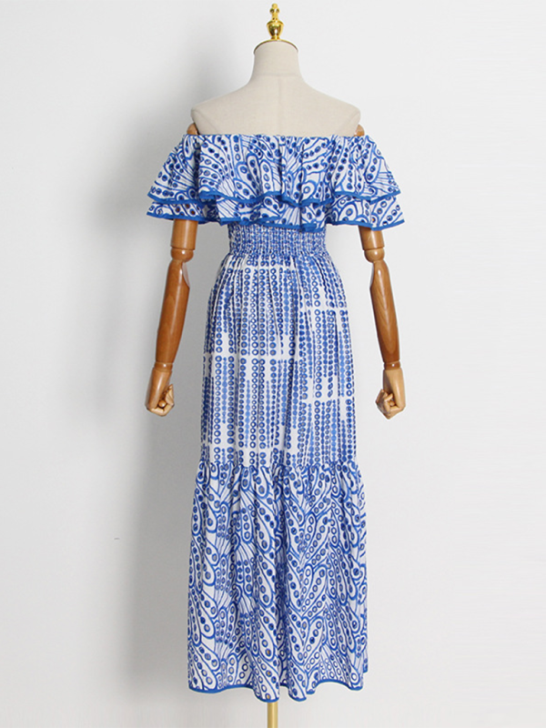 Double-Layer One-Shoulder Embroidered Maxi Dress – Romantic Spring Look