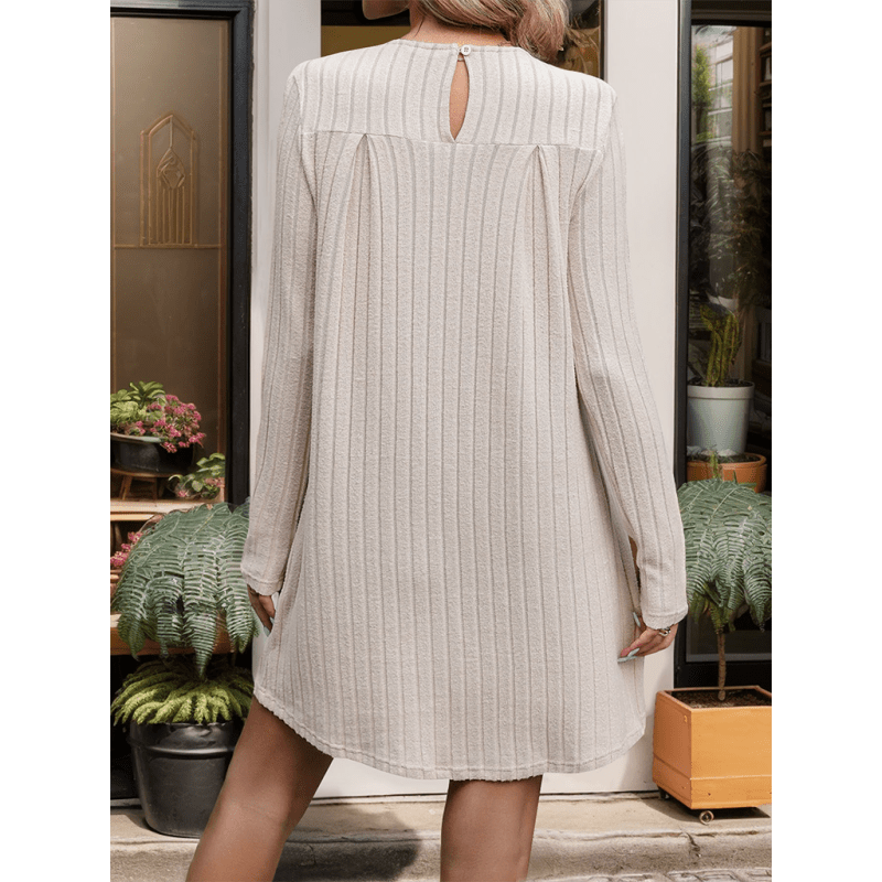 knitted-striped-pleated-patchwork-dress-–-long-sleeve-midi-in-khakismiling-maria---everything-for-women-34649323