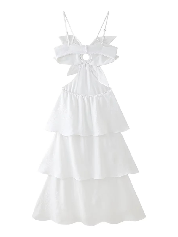 Ärmelloses Maxikleid mit Blumenmuster und Plissee für Damen