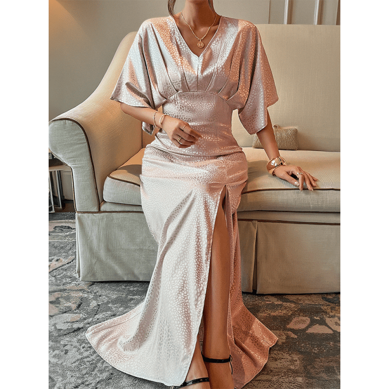 retro-v-neck-slit-short-sleeve-maxi-dresssmiling-maria---everything-for-women-34679412