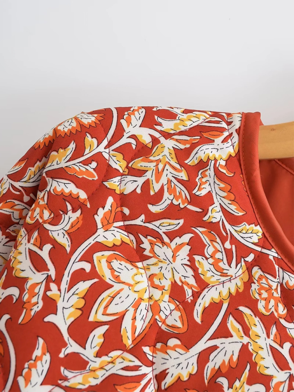 Retro Print Contrast Jacket – Smiling Maria