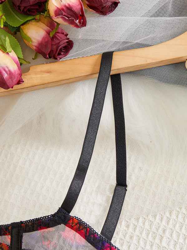 Skull Print Thong Lingerie Set – Sexy Halloween Bra & Panty