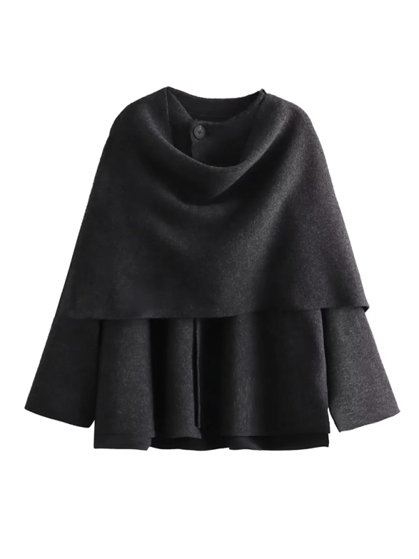 Asymmetric Knit Scarf Jacket – Smiling Maria