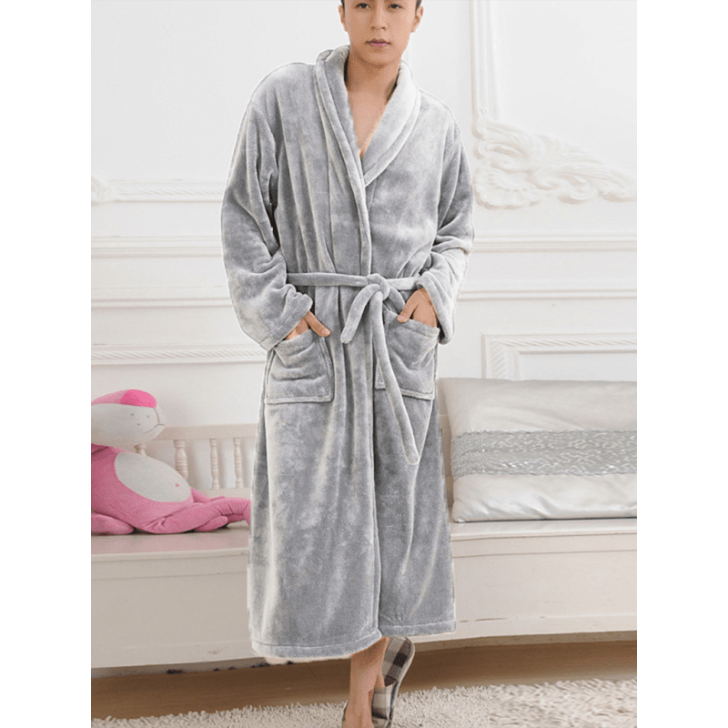 long-sleeve-solid-color-facecloth-robe-set-–-unisex-lapel-pajamas-for-home-comfortsmiling-maria---everything-for-women-34638745