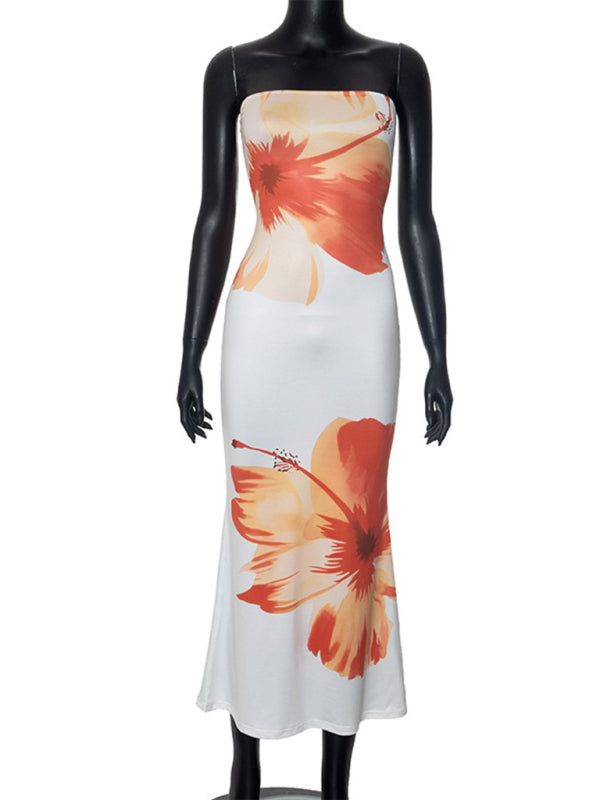 Floral Strapless Tube Top Dress