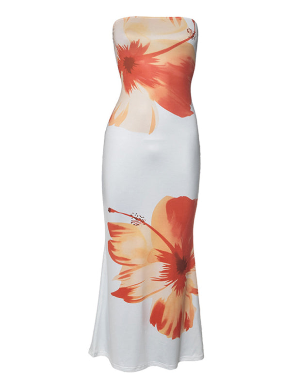 Floral Strapless Tube Top Dress