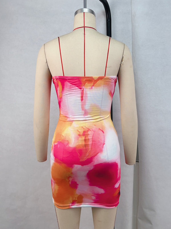 One-Shoulder Bodycon Print Dress