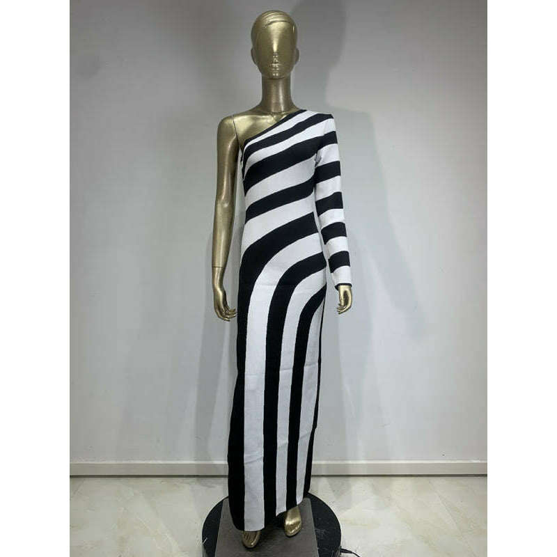 zebra-one-shoulder-long-sleeve-bandage-dresssmiling-maria---everything-for-women-34673423