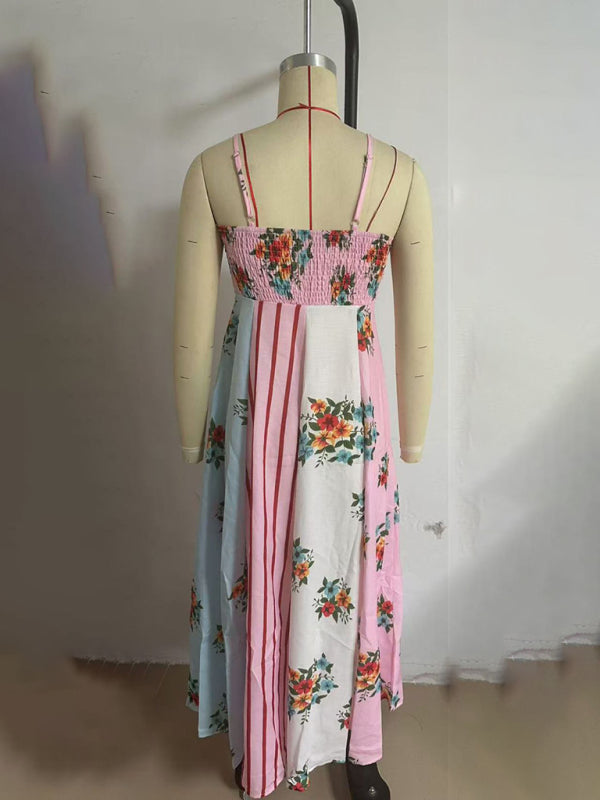 Graffiti Print Suspender Dress – Summer Vacation Style