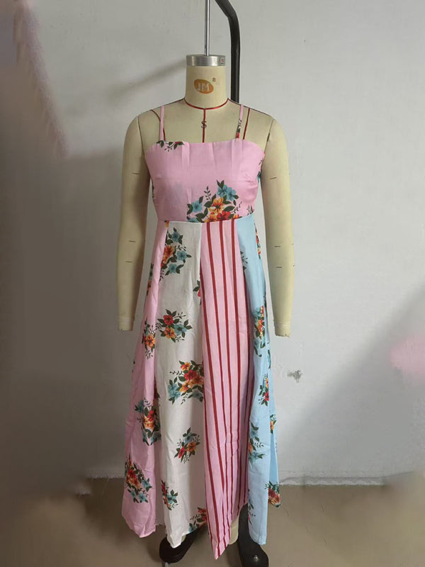 Graffiti Print Suspender Dress – Summer Vacation Style