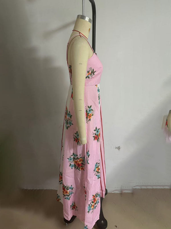 Graffiti Print Suspender Dress – Summer Vacation Style