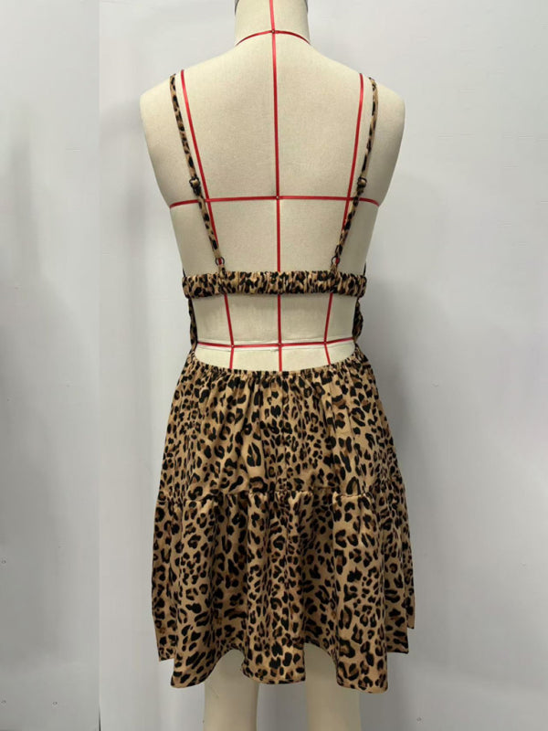 Backless Sleeveless Vacation Dress – Elegant Suspender Style for Summer
