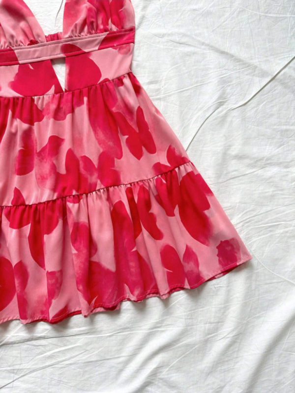 Backless Sleeveless Vacation Dress – Elegant Suspender Style for Summer