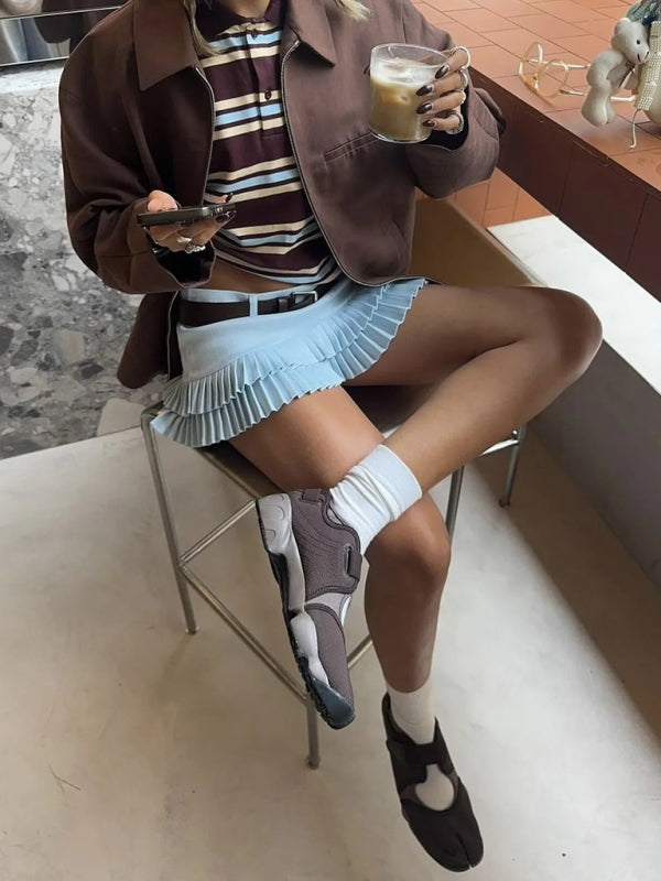 Low-Waist Falten Minirock – Smiling Maria