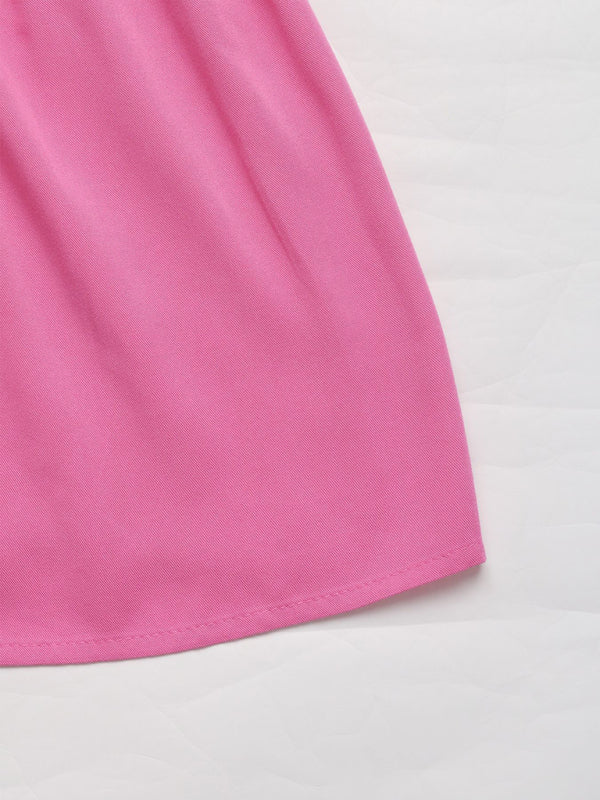 Backless Sleeveless Halter Neck Vacation Dress in Rose Print – Rayon, Lightweight