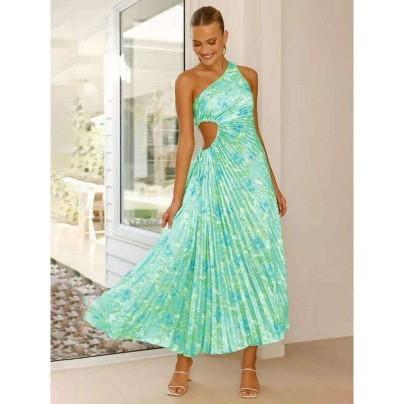 one-shoulder-pleated-waist-cutout-dresssmiling-maria---everything-for-women-34682208