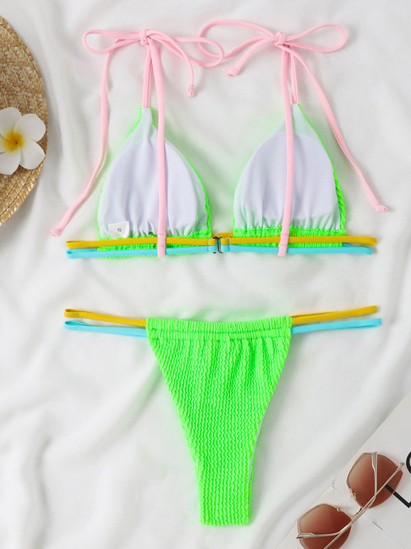 Colorful Multi-String Thong Bikini – Sexy Two-Piece Swimsuit