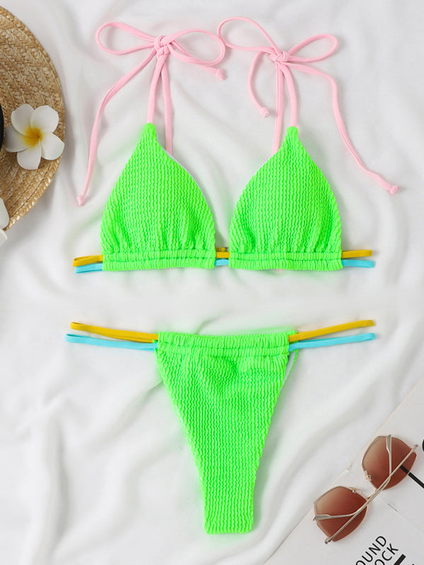 Colorful Multi-String Thong Bikini – Sexy Two-Piece Swimsuit