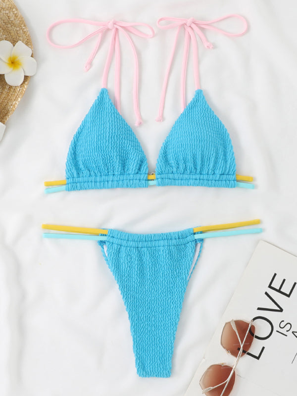 Colorful Multi-String Thong Bikini – Sexy Two-Piece Swimsuit