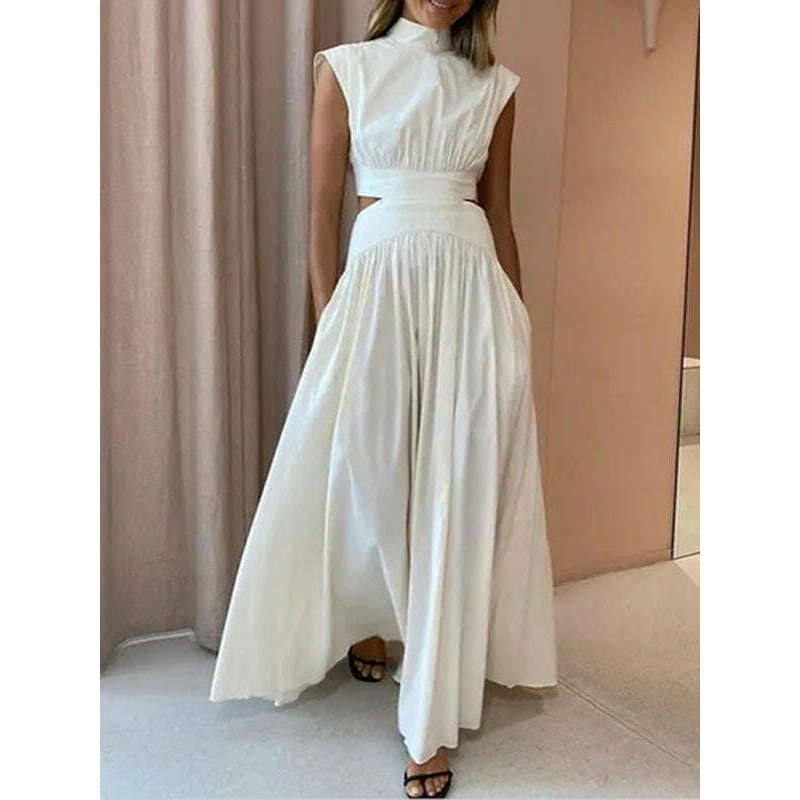 sleeveless-cotton-blend-midi-dress---stand-collar-hollow-detailsmiling-maria---everything-for-women-34647213