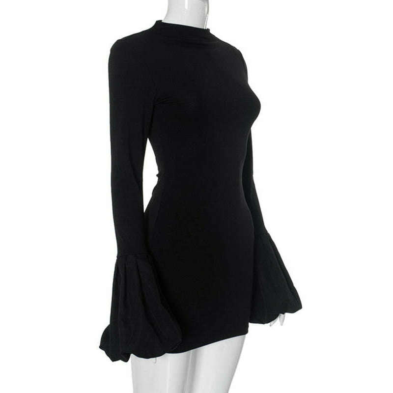 black-puff-sleeve-knit-dress-–-round-neck-long-sleeve-daily-midismiling-maria---everything-for-women-34646000