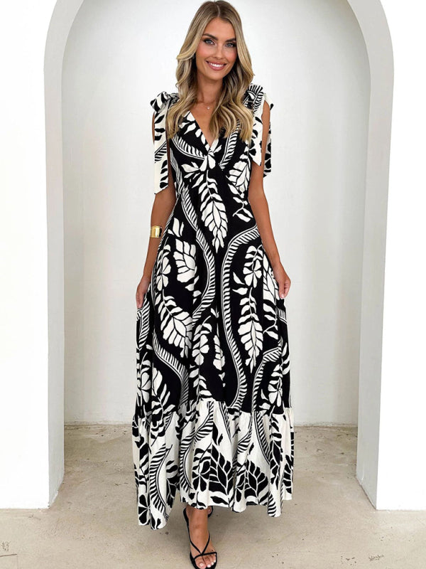 Floral V-Neck Sleeveless Maxi Dress