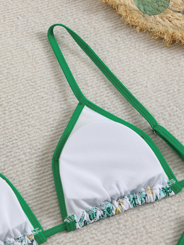 Floral High-Waisted Bikini – Stretch Knit, Adjustable Fit, Summer-Ready
