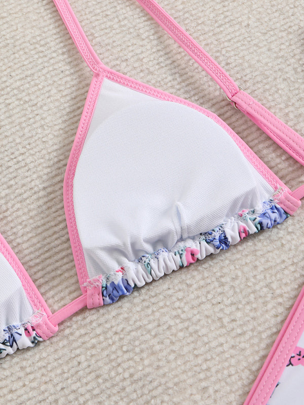 Floral High-Waisted Bikini – Stretch Knit, Adjustable Fit, Summer-Ready